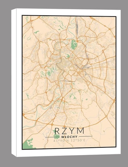 Rzym mapa kolorowa - obraz na płótnie 20x30 cm Inna marka