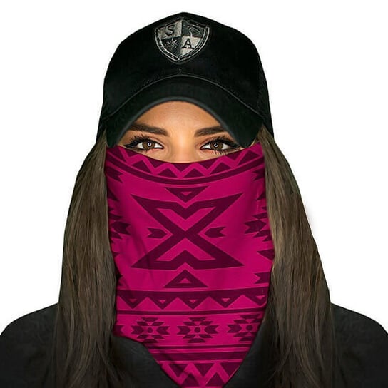SA Co. Chusta Wielofunkcyjna Face Shield™ Aztec Dark Pink - Aztec Dark Pink SA Co.