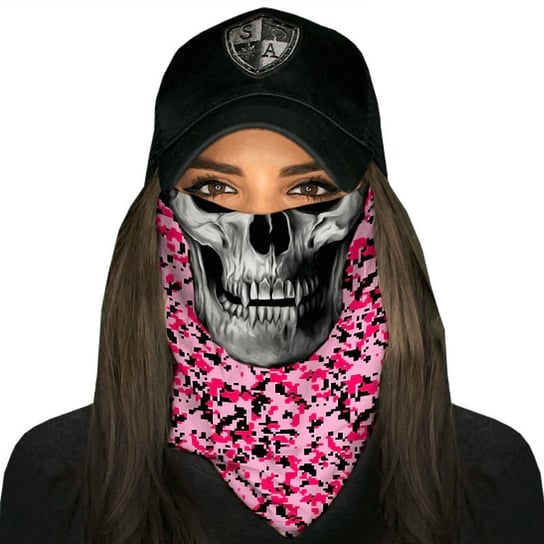 SA Co. Chusta Wielofunkcyjna Face Shield™ Pink Digi Skull - Pink Digi Skull SA Co.