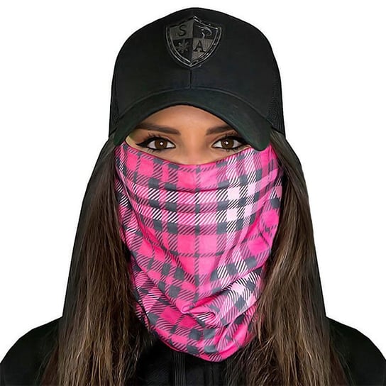 SA Co. Chusta Wielofunkcyjna Face Shield™ Pink Plaid - Pink Plaid SA Co.