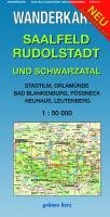 Saalfeld, Rudolstadt und Schwarzatal 1 : 50 000 Wanderkarte Grunes Herz Verlag, Verlag Grnes Herz Lutz Gebhardt&Shne Gmbh&Co. Kg