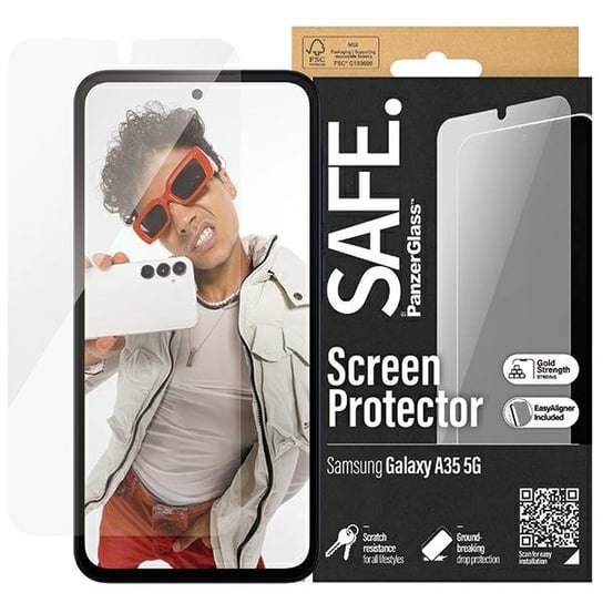 SAFE by PanzerGlass szkło hartowane do Samsung Galaxy A35 5G A356 Screen Protection Ultra-Wide Fit with Easy Aligner SAFE95686 PanzerGlass