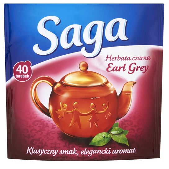 Saga Earl Grey Herbata czarna 60 g (40 torebek) Saga
