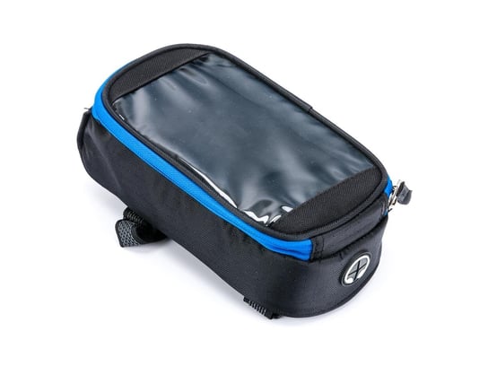Sakwa  na ramę  model 4201 czarna niebieski zamek, bikepacking,  2L Romet