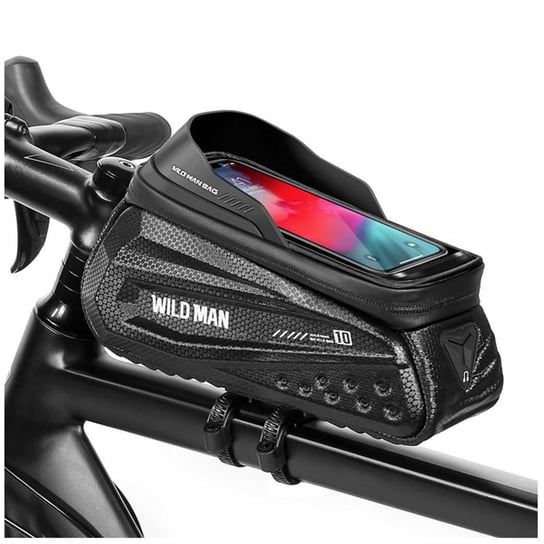 Sakwa rowerowa Wildman Front Frame Bicycle Bag ES10X uchwyt na ramę kierownicę na telefon 1,2l Czarna WildMan