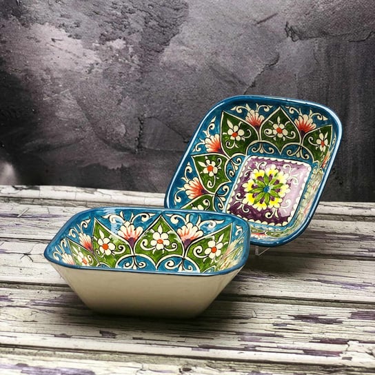 Salaterka ceramiczna ręcznie wykonana „Kwitnąca polana” szerokość 14cm Inny producent