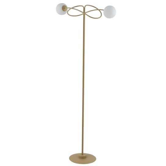 Salonowa Lampa stojąca VELVET metalowa podłogowa złota biała Sigma