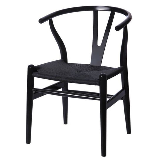 Salonowe krzesło Bonbon ratanowe drewniane czarne do pokoju Step Into Design
