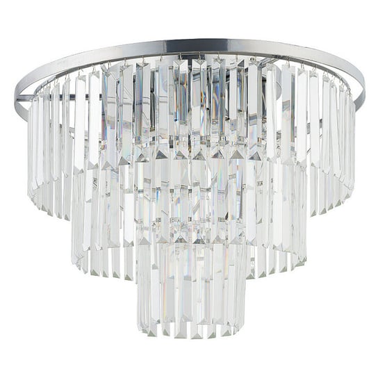 Salonowy plafon glamour Cristal 7628 okrągła lampa sufitowa srebrna Nowodvorski