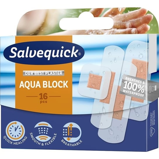 Salvequick, Aqua Block, plastry opatrunkowe, 16 szt. Salvequick