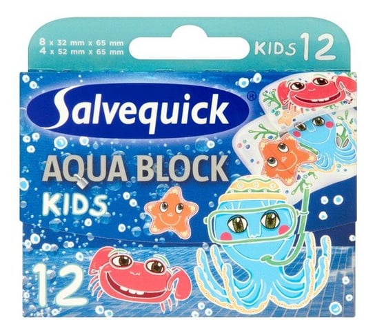 Salvequick, Aqua Block, plastry wodoszczelne Kids, 12 szt. Salvequick