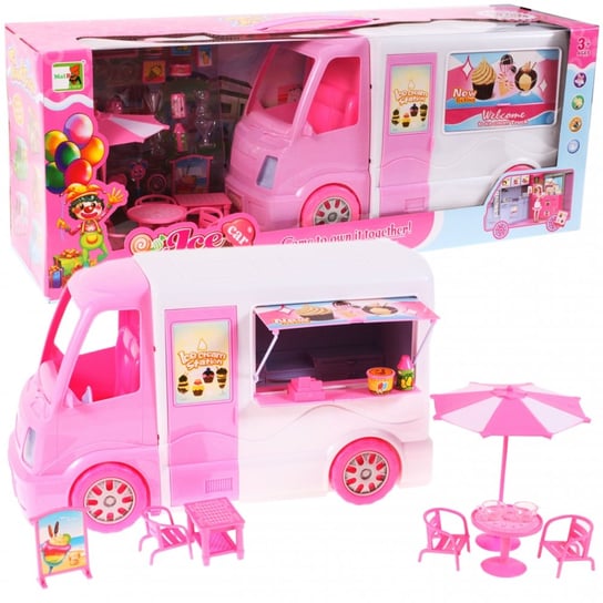 Samochód kamper wakacyjny rozkładany dla lalek Barbie MalPlay