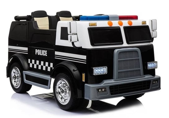 Samochód Policyjny Na Akumulator Czarny Radiowóz Lean Toys