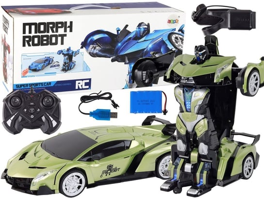 Samochód- Robot Transformacja R/C 1:10 Zielony Sterowanie Gestami Lean Toys