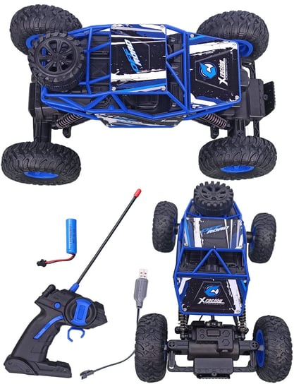 Samochód Zdalnie Sterowany CRAWLER terenowy dla dzieci 6+ Autko na Pilot blue 27x17x13 PakaNiemowlaka