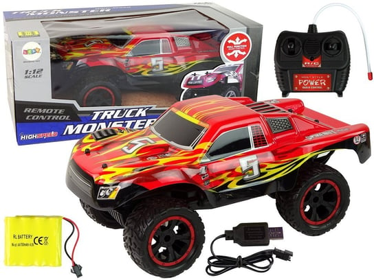 Samochód Zdalnie Sterowany Truck Monster R/C 1:12 20 km/h Czerwony Lean Toys