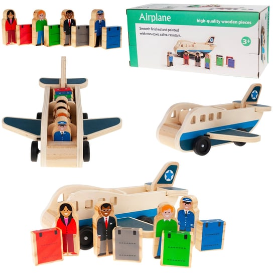 Samolot Drewniany Do Zabawy Symulacyjny + Figurki MARTOM