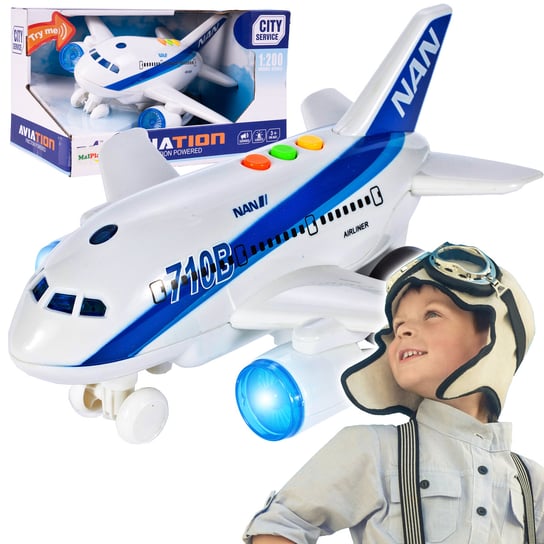 Samolot Interaktywny Pasażerski Dźwięk I Światło MalPlay