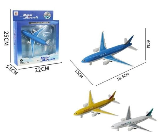 Samolot metalowy z napędem w pudełku 110301 cena za 1 szt (6901440110301) ASKATO