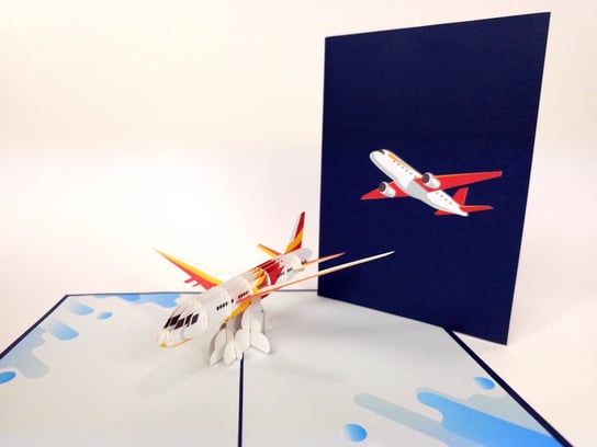 Samolot Osobowy , Urodzinowa Kartka 3D, Prezent GrandGift