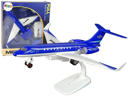 Samolot Pasażerski G-650 Napęd Dźwięk Światła Metalowy Niebieski Lean Toys