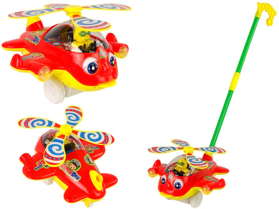 Samolot Pchacz Dzwonek Kij Pilot Czerwony Lean Toys