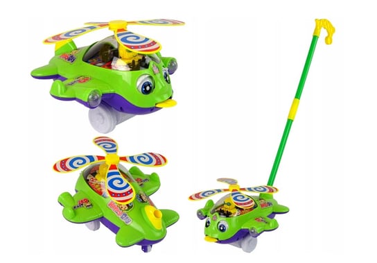 Samolot Pchacz Dzwonek Kij Pilot Zielony Lean Toys