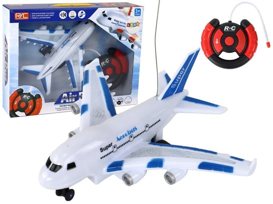 Samolot Rc Zdalnie Sterowany Biały Aerobus Pilot Światła Dźwięki Lean Toys