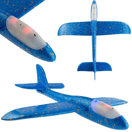 Samolot Styropianowy Led Light Niebieski Rzutka MARTOM