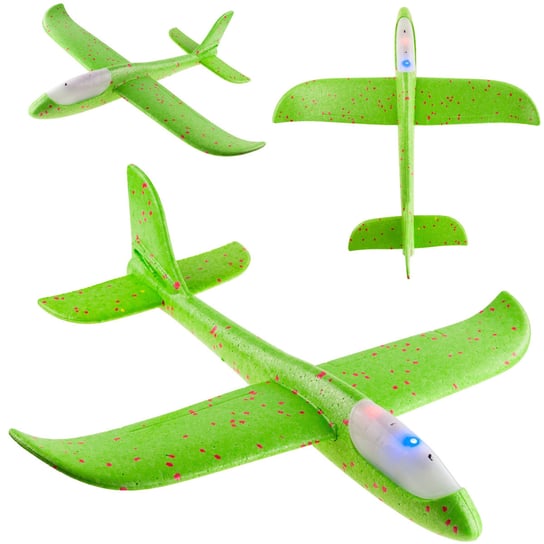 Samolot Styropianowy Led Light Zielony Rzutka MARTOM