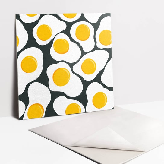 Samoprzylepne Kafle na Ścianę i Podłogę - Rysunkowe jajka, 30x30 cm - 9 sztuk Tulup