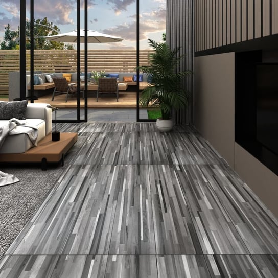 Samoprzylepne panele podłogowe,PVC, 2,51 m², 2 mm, szare pasy vidaXL
