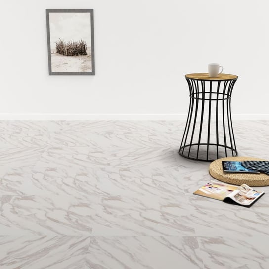 Samoprzylepne panele podłogowe z PVC, 5,11 m², biały marmur vidaXL