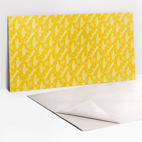Samoprzylepny Dekor Ścienny 100x50 cm - Żółta rysunkowa kukurydza Tulup