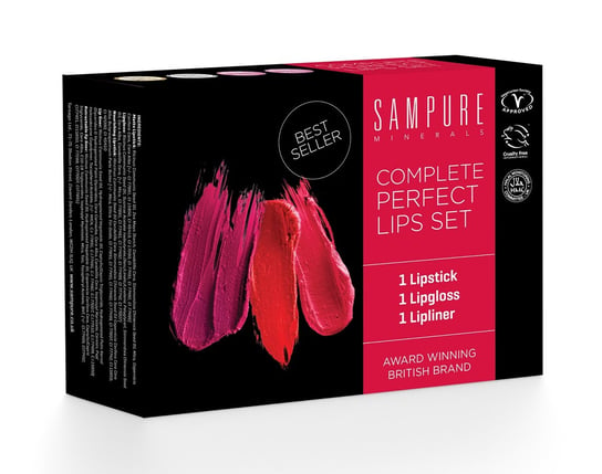 Sampure Minerals, Perfect Lips Nude, zestaw kosmetyków, 3 szt. Sampure Minerals