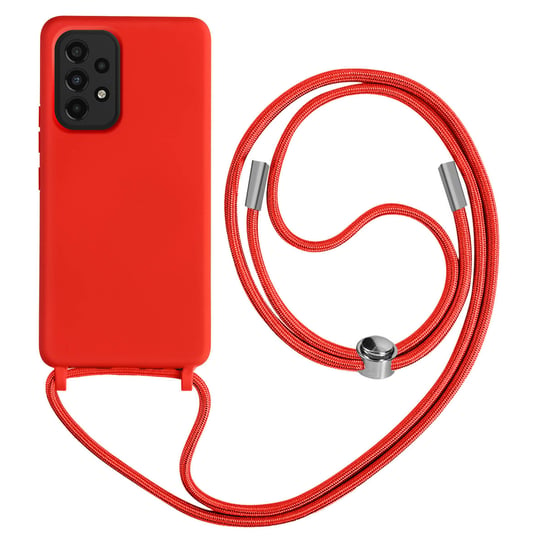 Samsung Galaxy A33 5G Etui ze smyczą Półsztywne 80cm Czerwone Avizar