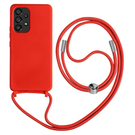 Samsung Galaxy A53 5G Etui ze smyczą Półsztywne 80cm Czerwone Avizar