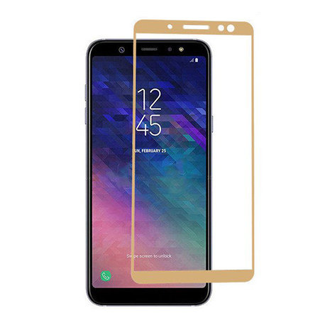 Samsung Galaxy A6 Plus 2018 hartowane szkło 5D Full Glue - Złoty. EtuiStudio
