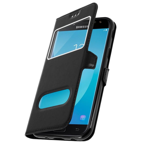 Samsung Galaxy J5 2017 Etui z podwójnym okienkiem Podstawka wideo w kolorze czarnym Avizar