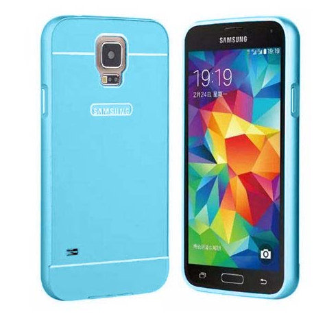 Samsung Galaxy S5 / S5 Neo etui aluminium bumper case - niebieski EtuiStudio
