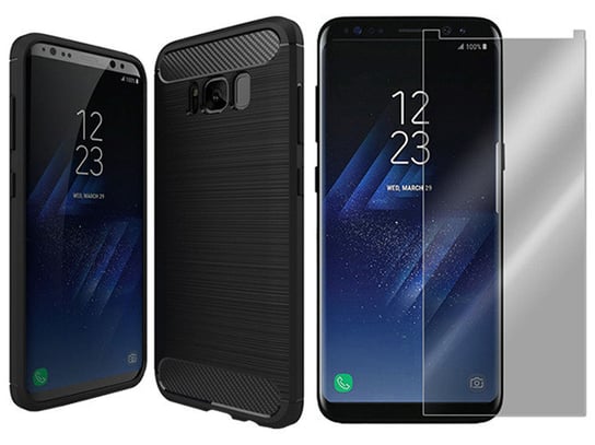 SAMSUNG GALAXY S8 PLUS G955 ETUI KARBON CASE SZKŁO VegaCom