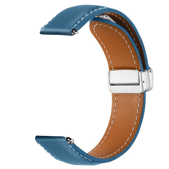 Samsung Galaxy Watch 5 / 5 Pro / 4 Skórzany pasek Zapięcie na klamrę magnetyczną Niebieski Avizar