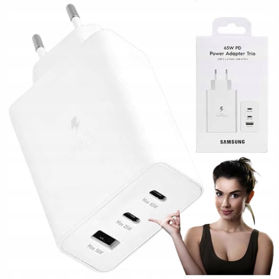 Samsung Ładowarka sieciowa PD 2xUSB-C 1xUSB Samsung EP-T6530 65W Biała Samsung