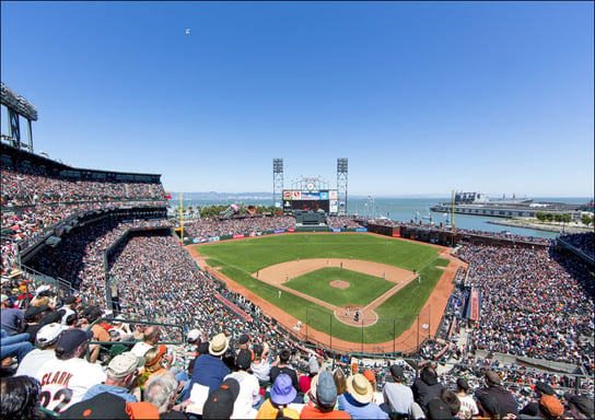 San Francisco Giants baseball team plays the Chicago Cubs at AT&amp;T Ball Park in San Francisco, Carol Highsmith - plakat 70x50 cm Galeria Plakatu