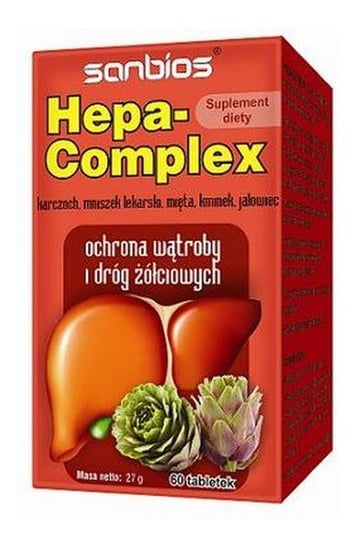 Sanbios, Hepa-Complex, Suplement diety, Ochrona wątroby i dróg żółciowych, 60 tabletek Sanbios