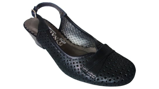 Sandałki czarne na szerszą stopę obcas 3,5cm nr.37 Polskie buty