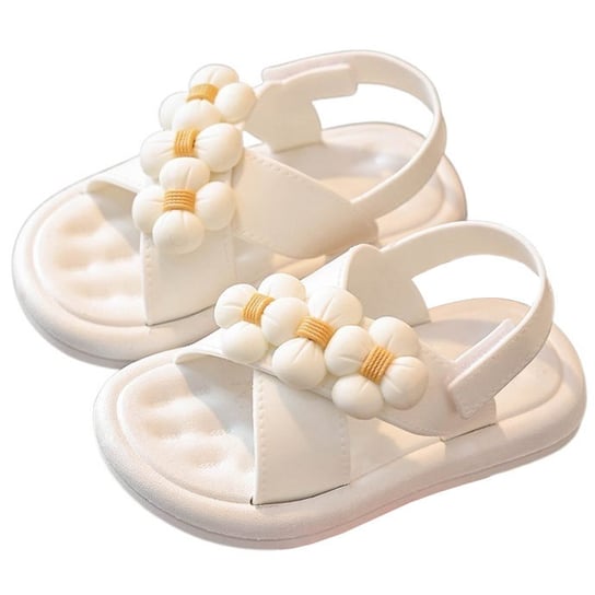 Sandałki Eleganckie Dziecięce Gumowe Dziewczęce Białe Piankowe Rumianek 25 Inna marka