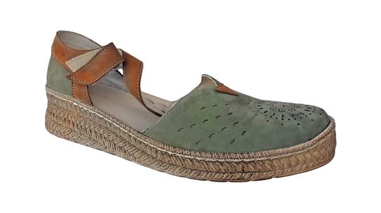 Sandały damskie zielone koturn 4cm nr.41 Polskie buty