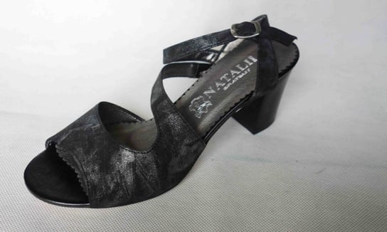 Sandały SKÓRZANE czarna chmurka obcas 6,5 n 37 Polskie buty