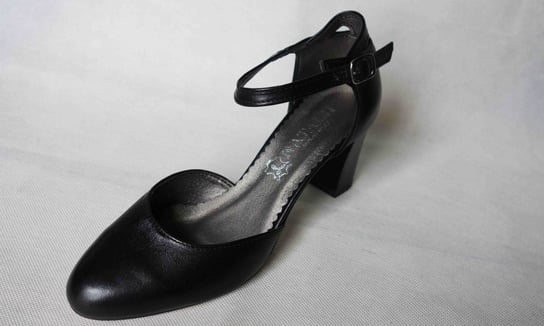 Sandały SKÓRZANE czarne obcas 7 cm nr 37 Polskie buty